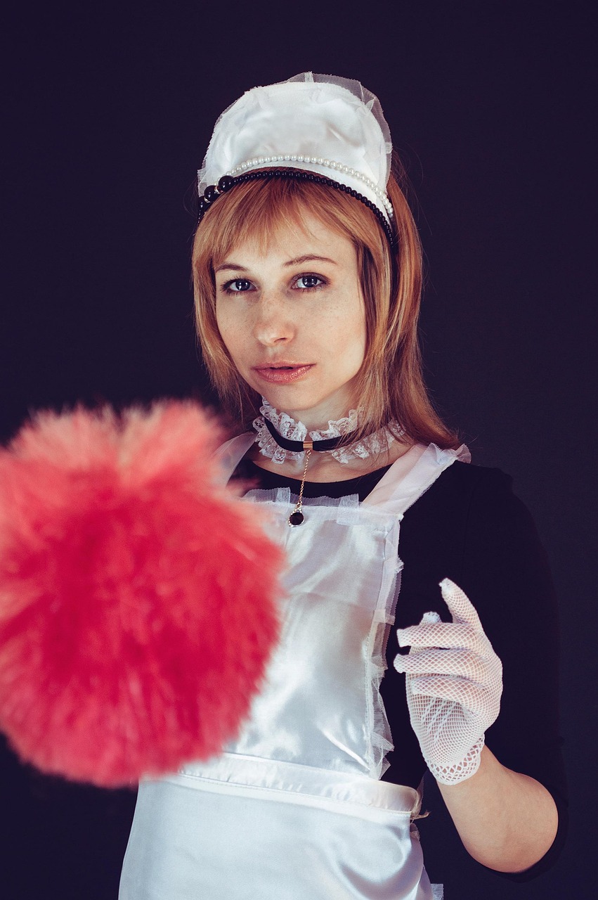 maid, uniform, apron, pipidaster, cleaning brush, cosplay, girl, woman, cap, housekeeper, pose, portrait, maid, maid, maid, maid, maid